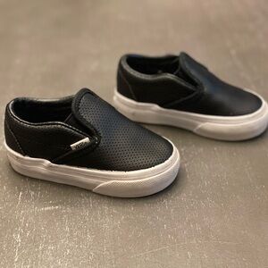Vans Infant/Toddler Black Perforated Slip-On Sneakers